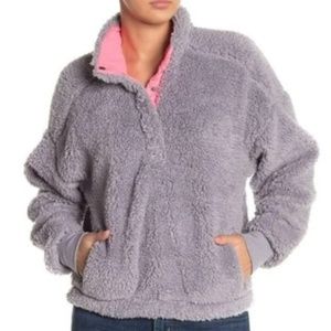 NWT Abound Faux Shearling Fleece Pullover Jacket